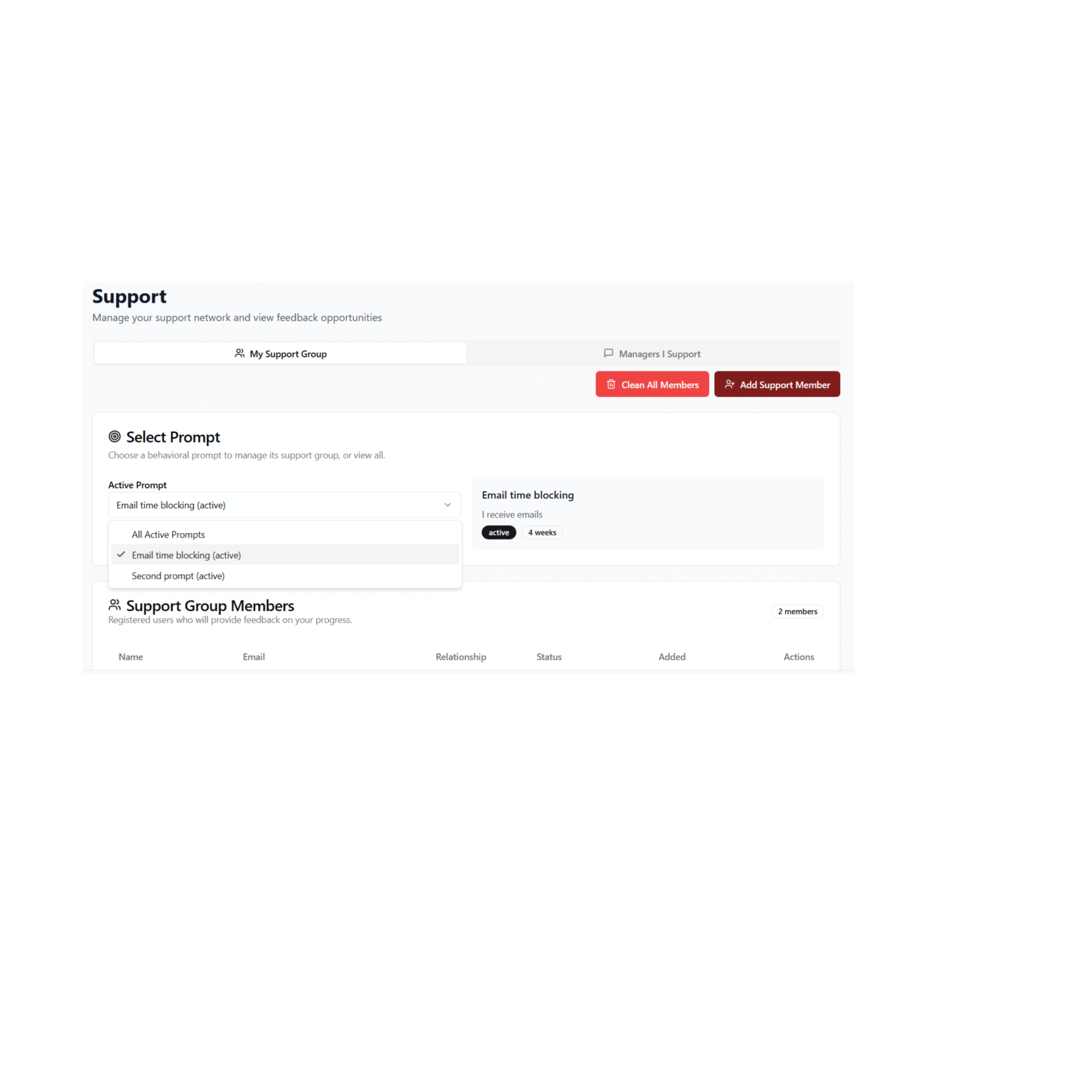 sentience - support members